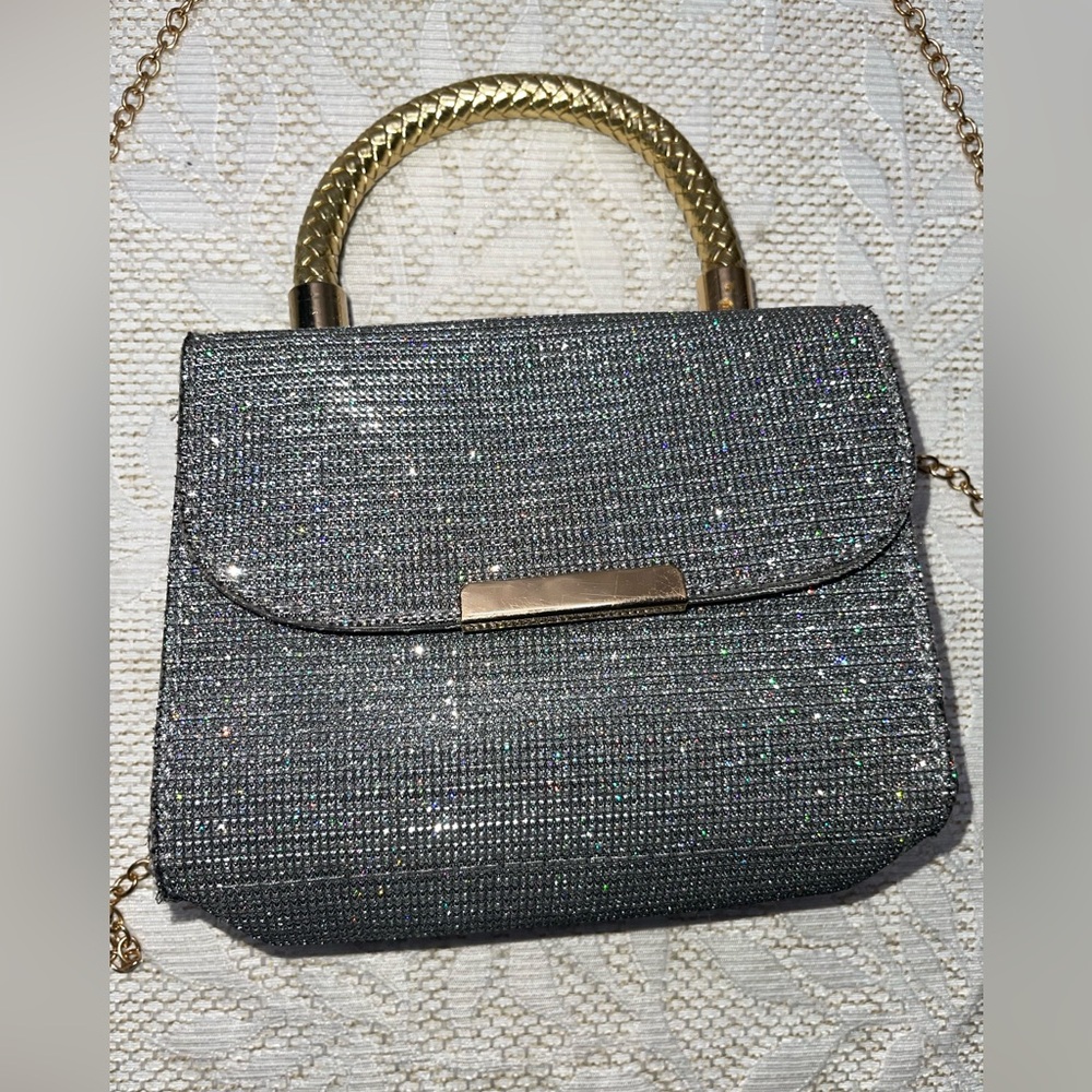 Silver formal evening clutch bag Handbag